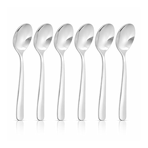 Image of Culinex Premium Stainless Steel 5.5 inch Tea & Coffee Small Spoon Set of 6 | Silver Rustproof Food Grade Flatware Cutlery By thinKitchen (Essen)