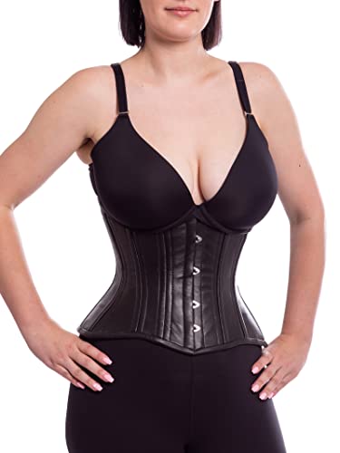 Orchard Corset CS-426 Standard Plus Size Black Leather Corset - Size 36