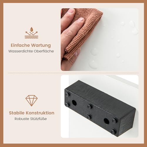 COSTWAY Couchtisch mit Stauraum, rechteckiger Wohnzimmertisch Retro mit L-förmiger Mittelablage, 3-stufiger geometrischer Kaffeetisch für Wohnzimmer, Empfangsraum, 90 x 50 x 42 cm (Rustikales Braun) – Bild 8