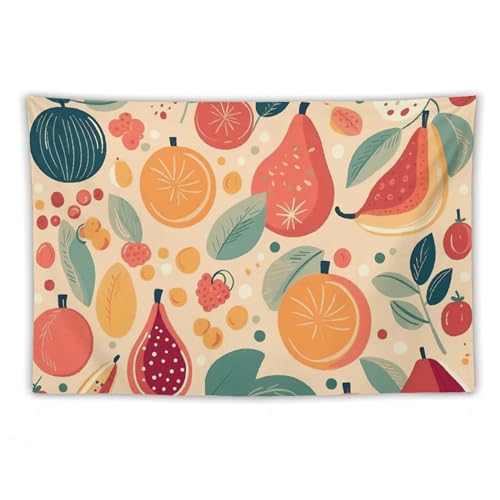 Décoration murale salon grand format : tapisserie esthétique fruits colorés