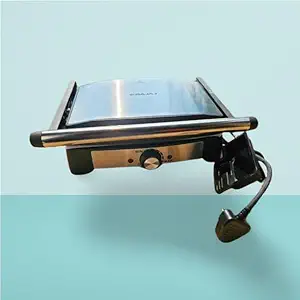 Bajaj 2 Grill Ultra 1500-Watt 4-Slice Sandwich Maker (Brushed Silver)