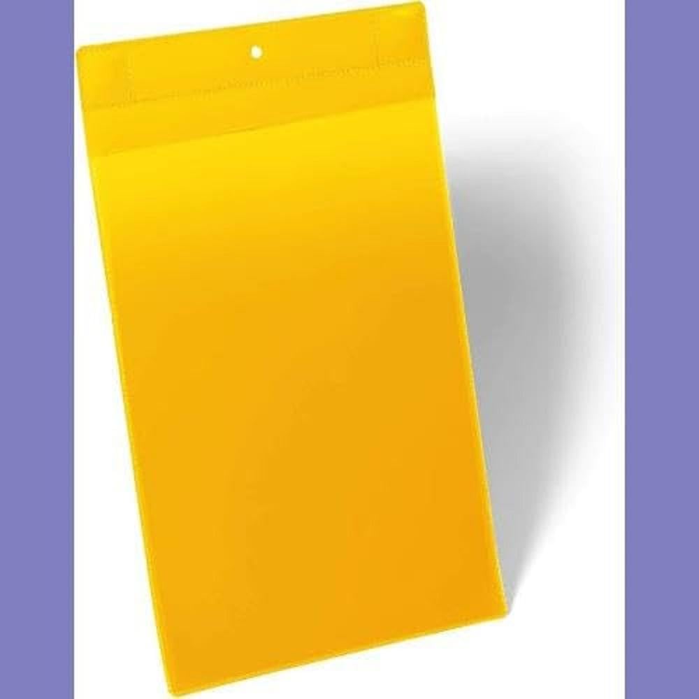 Durable Magnetische Kennzeichnungstasche Extra Stark A4 hoch, Packung à 10 Stück, Gelb, 174704