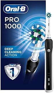 Oral-B 1000 CrossAction Electric Toothbrush, Black, Powered by Braun