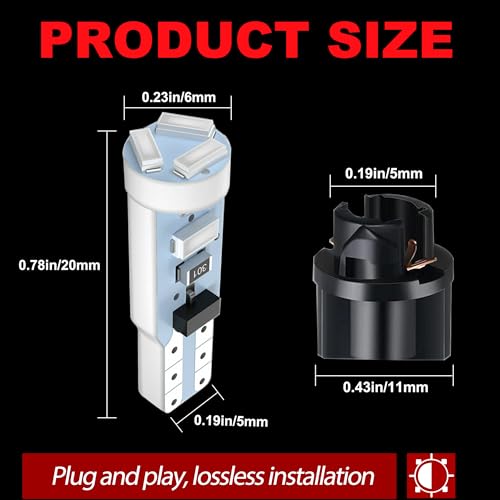 20 Pzas Luz LED T5 para Tablero con Socket Giro Azul miniatura 2