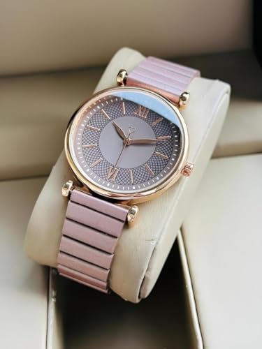 Image of EVRGLOW Analogue Wrist Watches for Women's Luxury Dial with Roman Marker Round Dial Stainless Steel Watch
