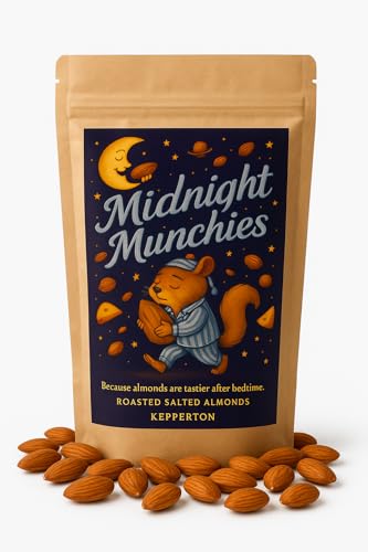 Kepperton Midnight Munchies Gourmet Roasted Almond Snack - Hilarious Gag Gift for Adults, White Elephant, Office Parties, Birthday Laughter, Premium Crunch