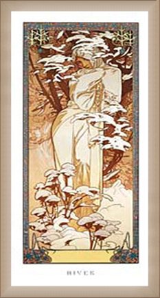 Amazon.co.jp: ポスター アルフォンス ミュシャ 四季 -冬- 1900年 額装