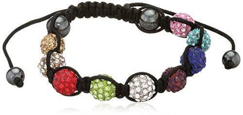 Shamballa Bracelet Macramé Tressé avec Hematite et Cristal Mulit Coleur Energie Bracelet