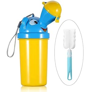 [500ML] Portable Baby Child Kids Travel Potty with Clean Brush,Hygienic Leak Proof Urinal Emergency Toilet for Camping…