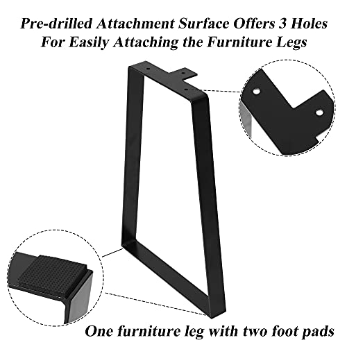 Nxn-Home 19'' Tall Trapezoid Metal Table Legs For Furniture, Bench Legs, Coffee Table Legs, Diy Furniture Legs Set Of 2 #TOP2