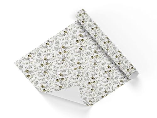 Papel pintado para habitaciones con estampado de hojas verdes 2
