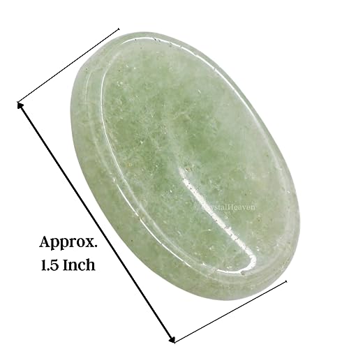 Image of Certified Green Aventurine Crystal Thumb Worry Pebbles Stones for Anxiety