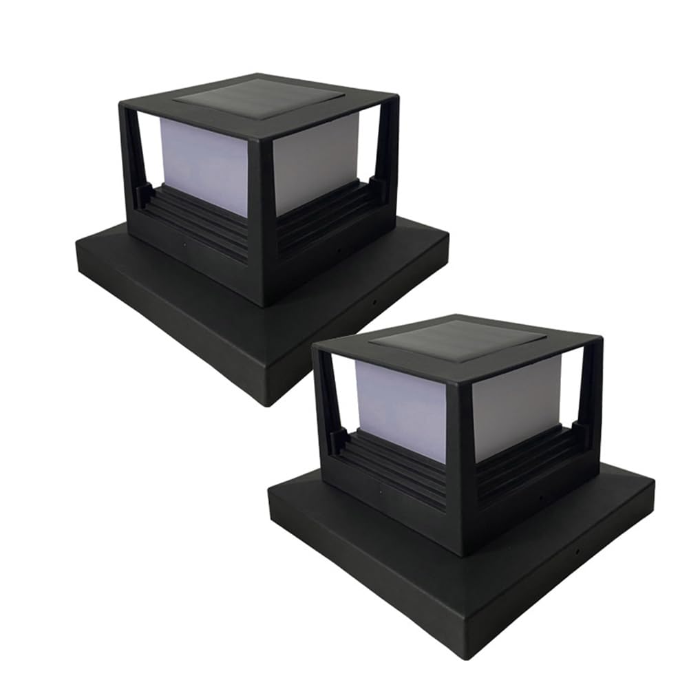 Jrpzcv 2PCS Solar Light Fence Gate Pillar LED Lamp Villa Column Lamp for House Gate Patio Garden Wall