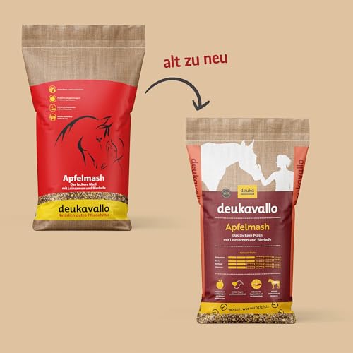 deukavallo Apfelmash 15 kg | Pferdefutter | mit Multivitamin-Komplex | aktiviert Stoffwechsel | verdauungsfördernd | Beifutter bei Regeneration + Fellwechsel