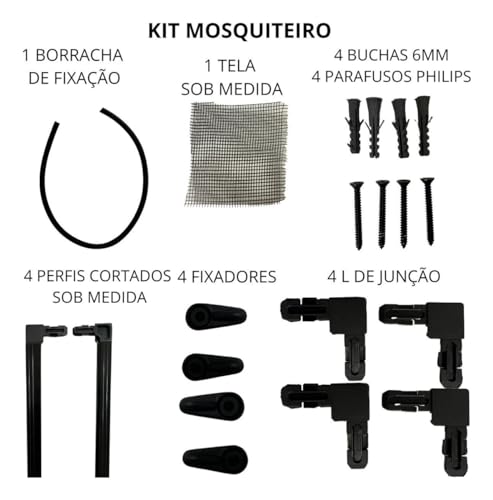Tela Para Janela Mosquiteiro Kit Completo 150x100 Sob Medida