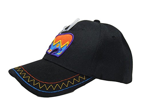 Gorra bordada negra con diseño tribal de oso miniatura 3