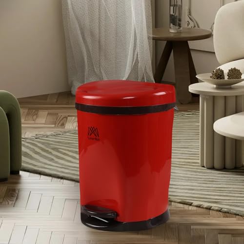 Caneca de basura redonda de 2.6 galones con tapa y pedal miniatura 7