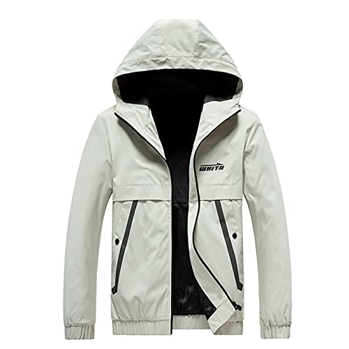Ncenglings Herren Übergangsjacke Herrenjacke Jacke Laufjacke Herren Wasserdicht Atmungsaktiv Leicht Herrenjacke Sommerjacke Sportlich Outdoor Hoodie Sportlicher Baumwolljacke Leichte Jacke Cover