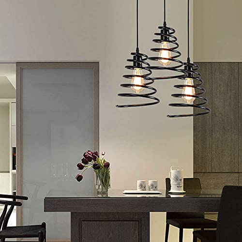 Luces colgantes retro E27 creativas de estilo industrial negro 4