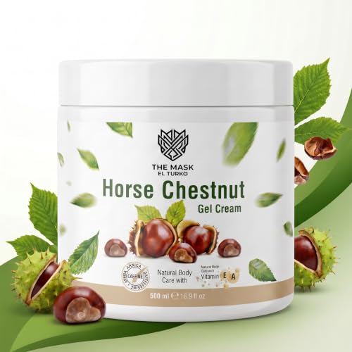 the mask el turko Horse Chestnut Gel Cream Herbal Skin Care Gel for Legs & Body Lightweight & Fast Absorbing - Relaxing Cooling Soothing Cream for Feet Legs Knees Back (500ml/16.9 Fl oz)