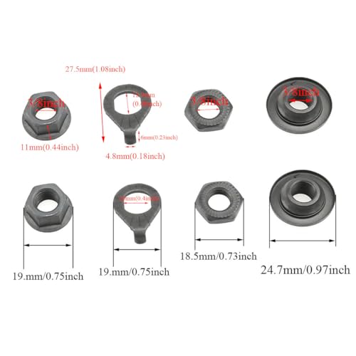 Meuey Lyot Black Bicycle axle 140mm/5.51inch Bike Hub Cups 3/8\" Bicycle 1/4” X 7 Balls Bearing Retainer Bicycle Axle 26tpi Hub Conical Lock nut Washer Kit 1 Set