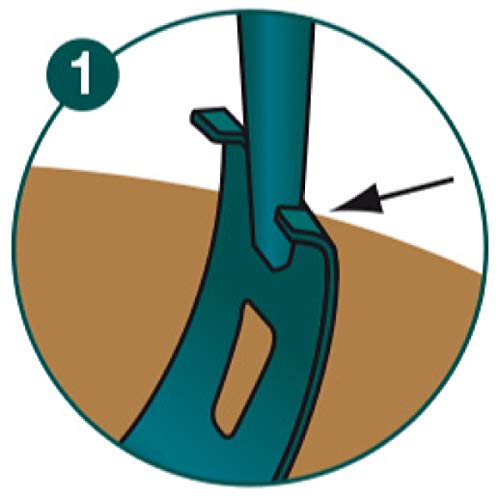 LEBORGNE - Binette Trident EM Poignée Naturovert - Lame Tuilée Affûtée - Manche Extra-Long 150 cm - Désherbage Intensif - H 2 cm x Larg 10 cm - Poids 1 kg
