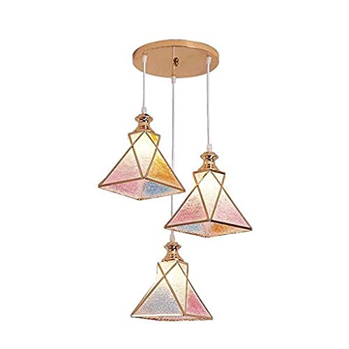 Suspension diamant 3 têtes lustre de plafond pour table de salle à manger conviviale