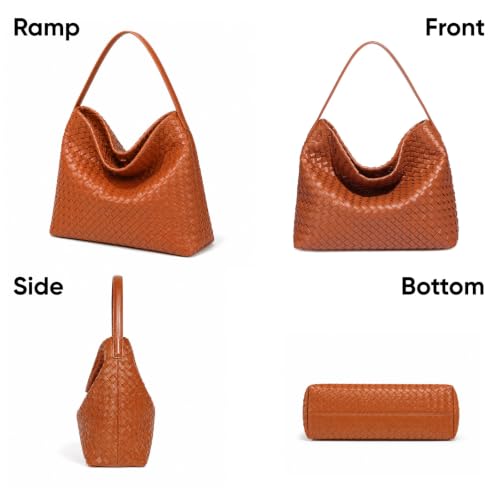 Image of Suede Woven Tote Bag for Women, Hobo Shoulder Bag for Work Travel