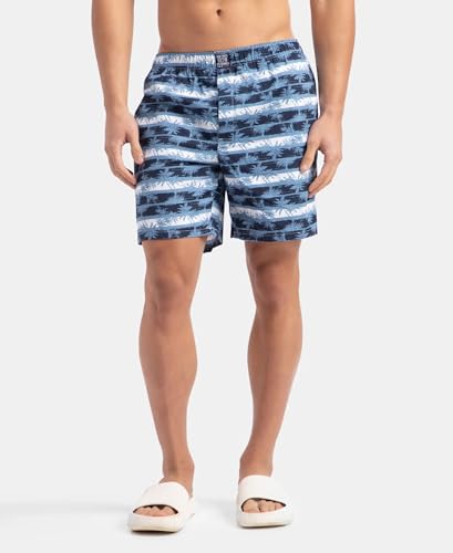 Image of Jockey US57 Men Super Combed Mercerized Cotton Woven Printed Boxer Shorts with Side Pockets (Pack of 2, Prints May Vary)