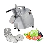 GastroHero Gemüseschneider I Elektrischer Gemüseschneider I 300 kg/h Leistung I 5 Scheiben Ø 2-7 mm I Aluminium I Gemüse-Cutter für Gastronomie