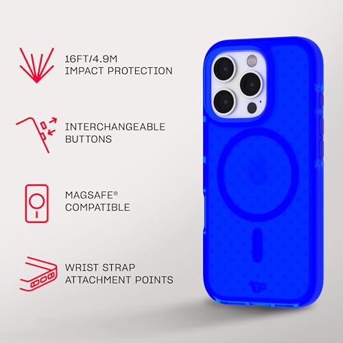 Image of Tech21 EvoCheck for iPhone 16 Pro Compatible with MagSafe - Impact Protection Case - in Cobalt Blue