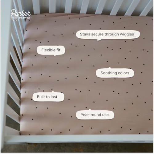 Image of Parker Baby Soft & Durable Fitted Baby Crib Sheets | Snug Fit for Standard Crib Mattresses | Machine Washable, Fade-Resistant & Modern Nursery Designs