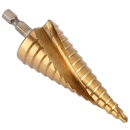 Emoshayoga Broca Escalonada de Púas con Marcas Claras de Escala, Cortador de Orificios Redondeados y Desbarbados para Madera, Acero Inoxidable, 4-22 Mm, 10 Pasos, Hexagonal General, Ideal para (4