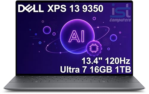 Image of Dell XPS 13 9350 AI PC Business Laptop, (13.4 inch FHD+ 120Hz, Intel Core Ultra 7 256V, 16GB DDR5, 1TB SSD), 2x Thunderbolt 4, Copilot+ PC,1080p Webcam, Backlit, FingerPrint, Wi-Fi 7, Win 11 Pro, Graphite