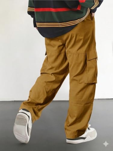 Image of Q - RIOUS Cotton Casual Cargo Pants for Men - Multi-Pocket Style