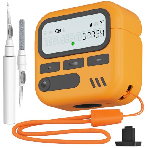 Image of for AirPods 4 Case with Safty Lock,Retro Inspired Pager Style (Yellow)
