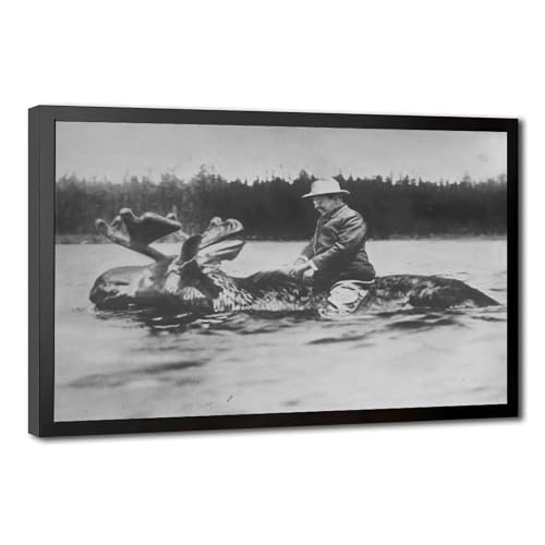 Toile Teddy Roosevelt sur élan pour décoration salon et bureau chic