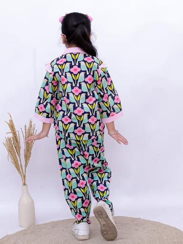 Image of superminis Girls Cotton Abstract /Floral /Striped Print Top And Shorts /Pant Clothing Set