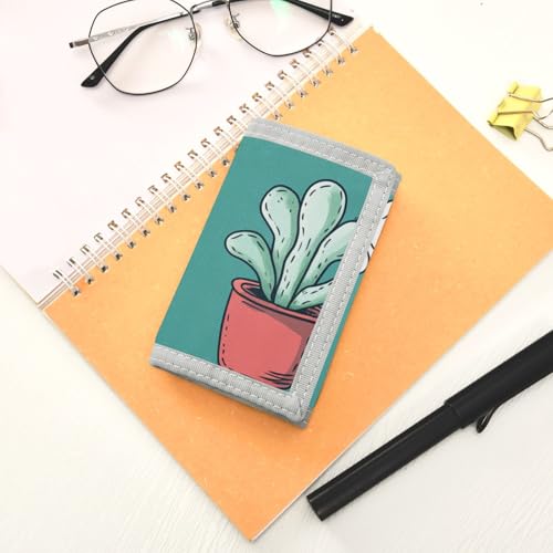 Trifold Wallet for Boys Ages 9-12 Mini Outdoor Sports Purse Coin Pocket & Card Holder, Travel Accessory Small Flowers and Small Foliage 7