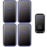 Timbre para Puerta Kit de timbres inalámbricos 300 metros Distancia de control 38 Melodía Kit de timbres de 4...