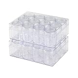 JDONOW 12 Grids Transparent Plastic PS Jewelry Earring Beads Sewing Pills Beads Organizers Storage Bottle(2 Pack)