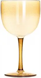 Kit 15 Taças Gin 580ml Acrílica - Aloha (Dourado Glitter)