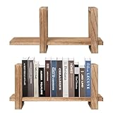 Keboyoe 2 Stück Verstellbares Desktop-Bücherregal Schreibtisch-Bücherregal aus Holz Schreibtisch Organizer Regal Holz für Büromaterial, Bücher, Pflanzen, kompakter Schreibtischorganizer