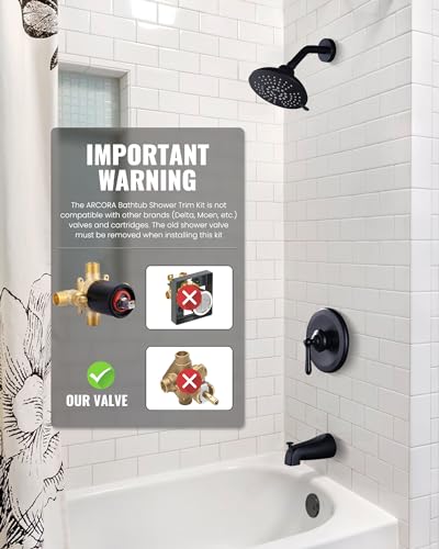 Ensemble de robinet de douche noir mat contre le calcaire ARCORA - 7