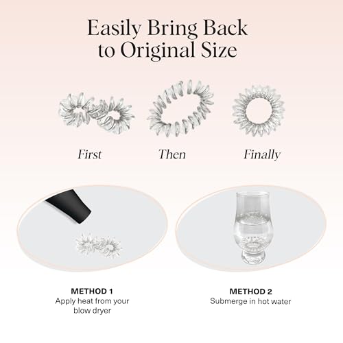 Image of Kitsch Spiral Hair Ties for Women - Coiled Plastic Hair Ties No Damage, Ponytail Holders for Thick and Thin Hair - Creaseless and Dent-Free, Phone Cord Style - Blonde, 8Pcs