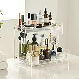 Clear Bathroom Countertop Organizer, 2 Tier Standing Counter Organizer, Bathroom Organizer Shelf Cosmetic Storage Holder (Acrylic) SHUNLI