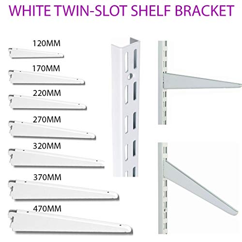 My ShopFittings Ltd Twin Slot Wall Mounted Shelving Bracket White Pack of (1, 2, 4, 6, 8, 10) Sizes (12cm, 17cm, 22cm, 27cm - Image 2