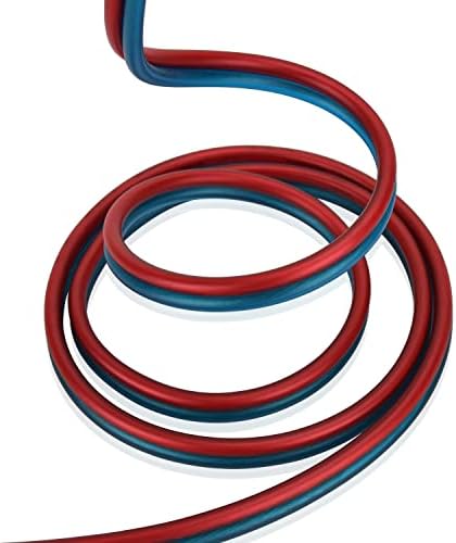 Speaker Cable Wire with Banana Plugs,14 AWG HiFi Pure Copper Speaker Wire,99.9% OFC Stranded Copper Wire,Gold Plated Banana Tip Plugs,Red/Blue (1.5M(4.9ft))