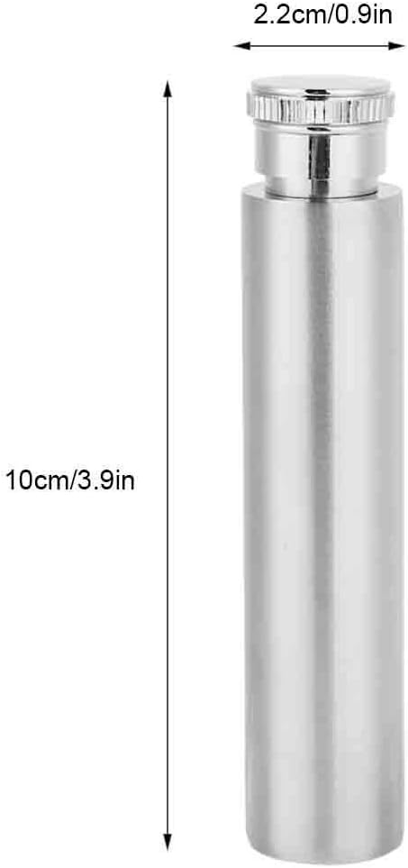 Pocket Whiskey Bottle, 1 oz Mini Stainless Steel Flask, Pocket Hip Flask, Liquor Bottle for The Bar, Party and Music Festival, Cylinder, Silver