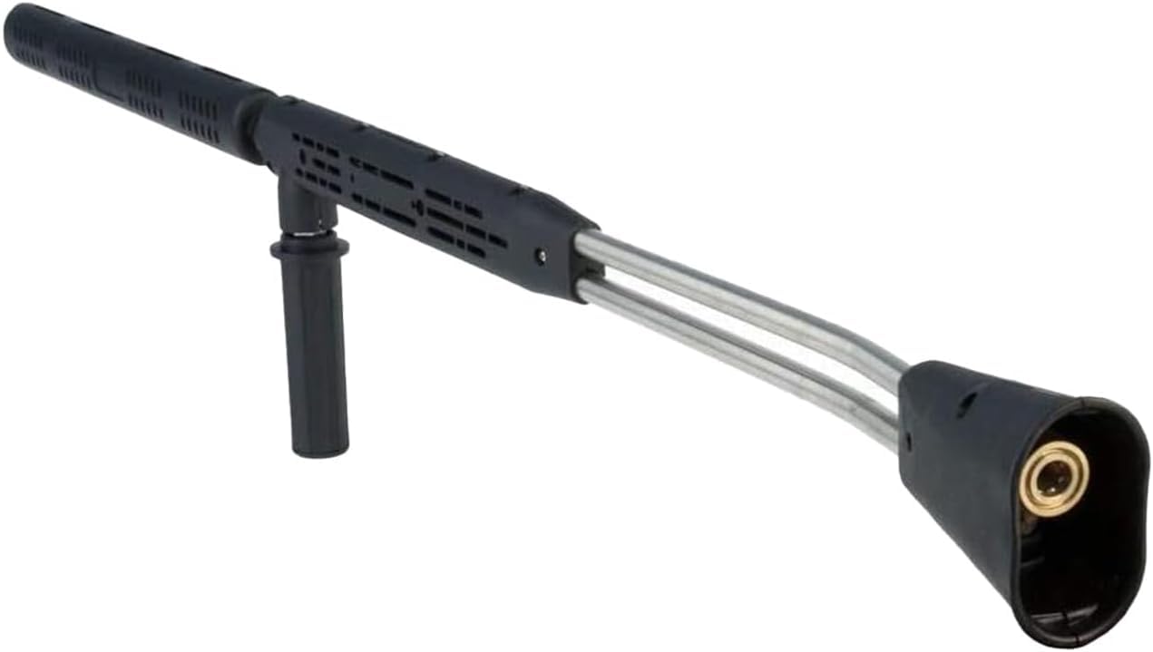CANPUMP Doble varita y pistola de acero inoxidable de 40 pulgadas, ventilada, 5000 PSI, agarre moldeado de doble lanza para lavadora a presión eléctrica